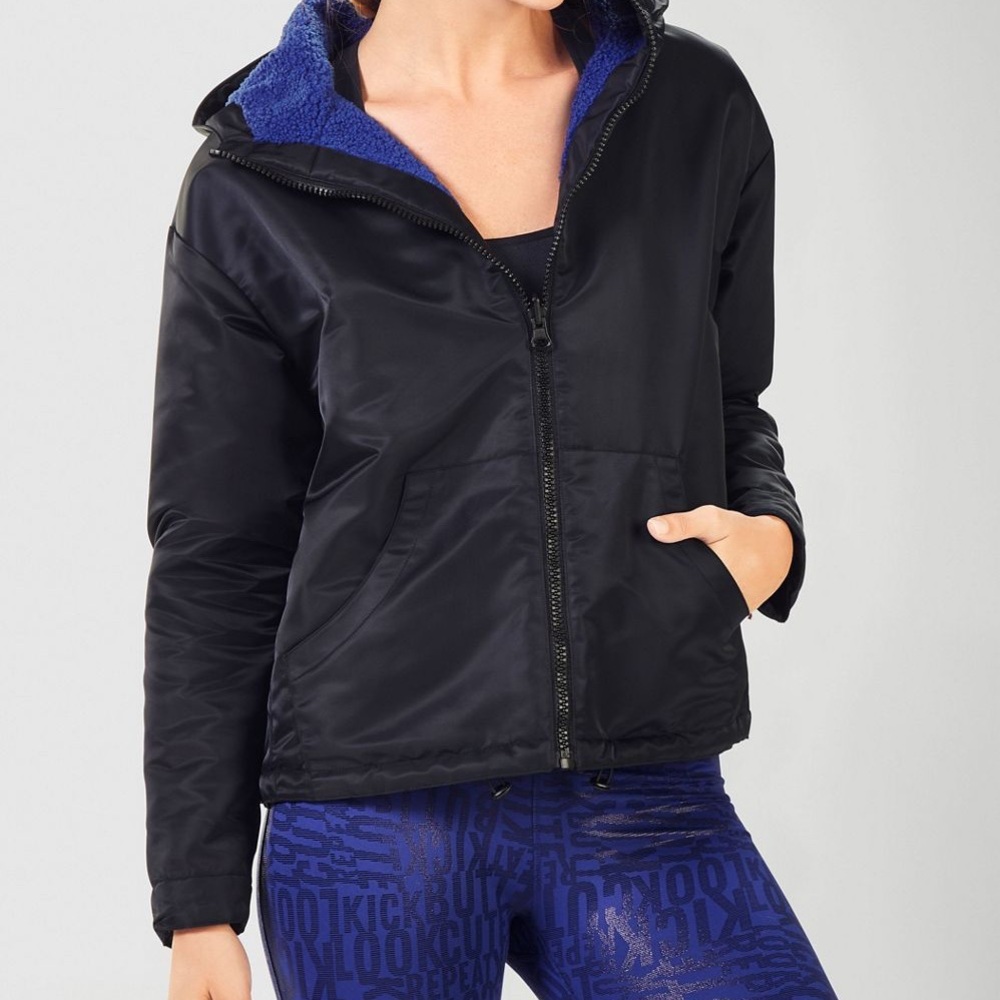 Fabletics Cher Polar Fleece Jacket black size Small